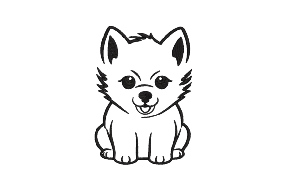 Adorable Dog Embroidery for Business Merch