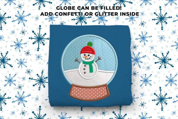 Adorable Fillable Snowman Snow Globe Applique
