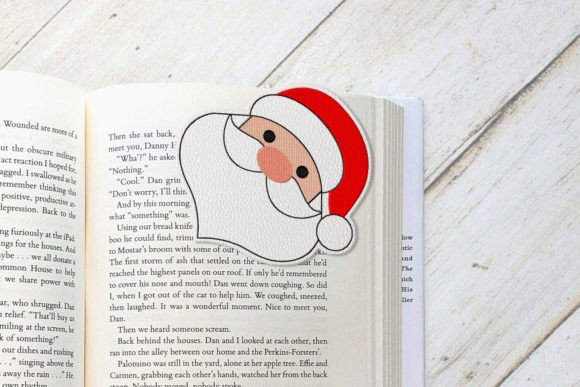 Adorable Santa Claus Corner Bookmark ITH Applique