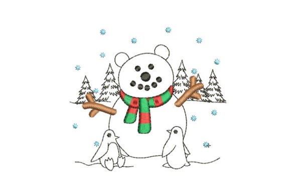 Charming Merry Christmas Bear Embroidery