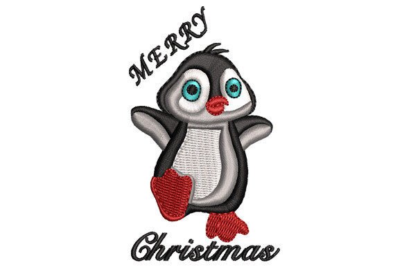 Charming Merry Christmas Penguin Design
