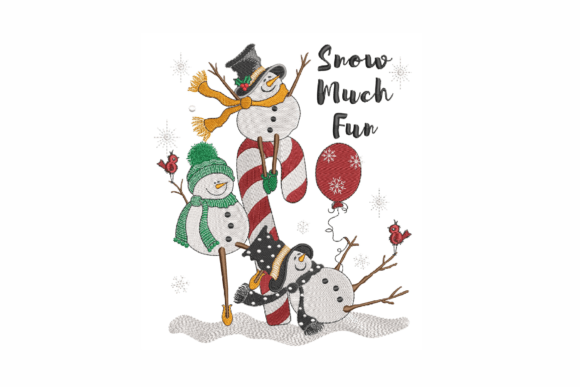 Charming Snow Much Fun Embroidery Design