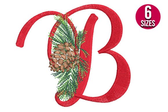 Christmas Alphabet Letter B: A Festive Embroidery Design