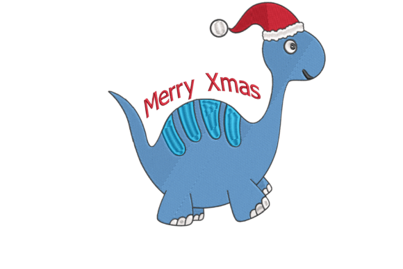 Christmas Dino: A Festive and Playful Embroidery Design
