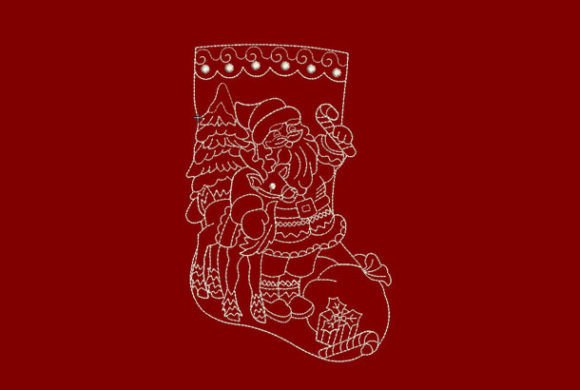Christmas Santa Stocking: A Festive Embroidery Delight
