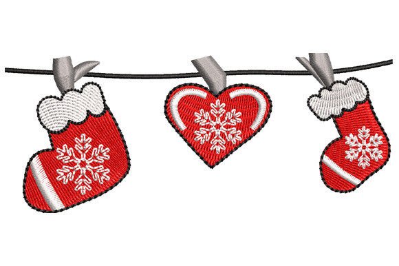 Christmas Stocking and Heart: A Festive Embroidery Gem