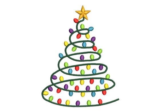 Christmas Tree with Lights: A Festive Embroidery Gem