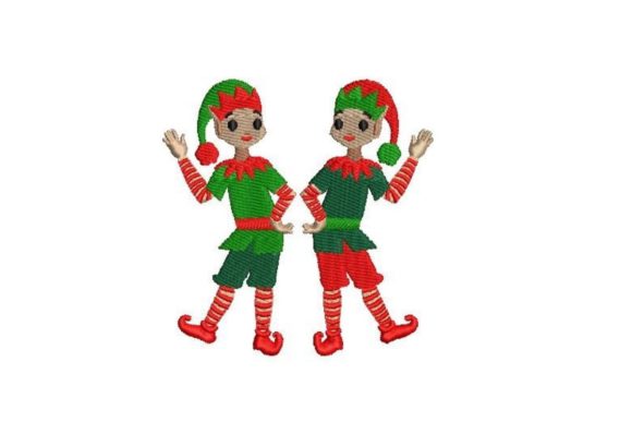 Elf Family Brothers: A Festive Embroidery Delight