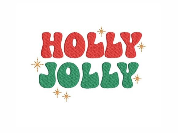 Holly Jolly Vibes: A Whimsical Christmas Embroidery Design