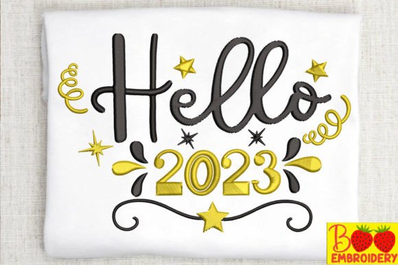 Welcoming 2023 with Hello 2023 Embroidery