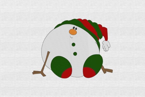 Whimsical Snowball: A Charming Winter Embroidery Design